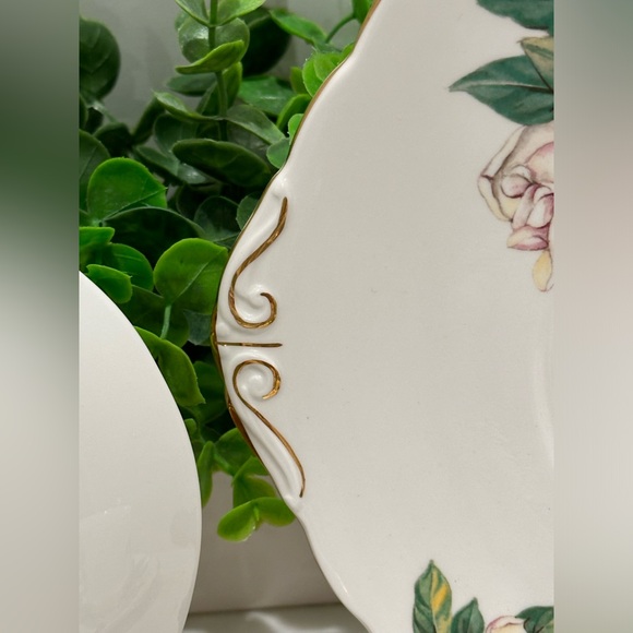 Allyn Nelson Tea Cup, Saucer & Plate Fine English Bone China Floral Yellow/White - Picture 7 of 14